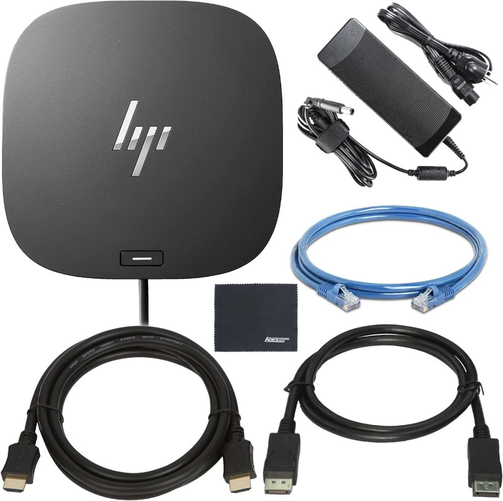 HP Docking Station for Laptop Dual Monitor + Bundle - HP USB-C G5 Dock 5TW10AA / 5TW10UT / 5TW10AA#ABB with 120W