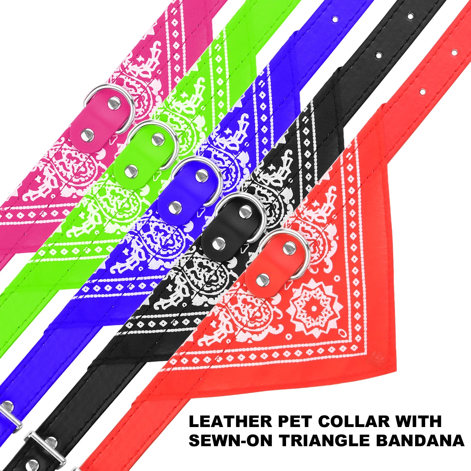 GBruno Adjustable Bandana Leather Pet Collar