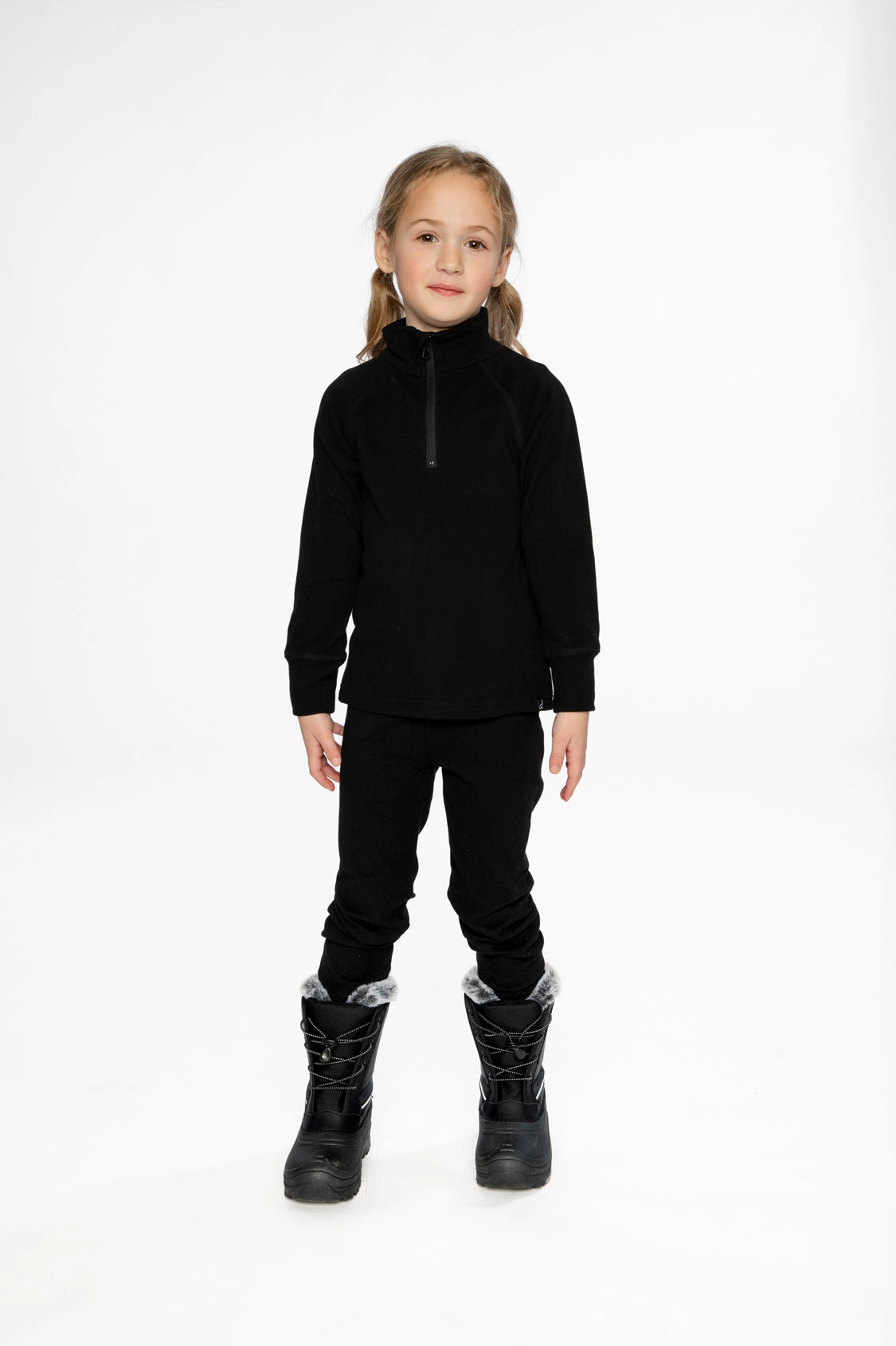 Deux par Unisex Two Piece Half-Zip Thermal Underwear Top and Pants Set