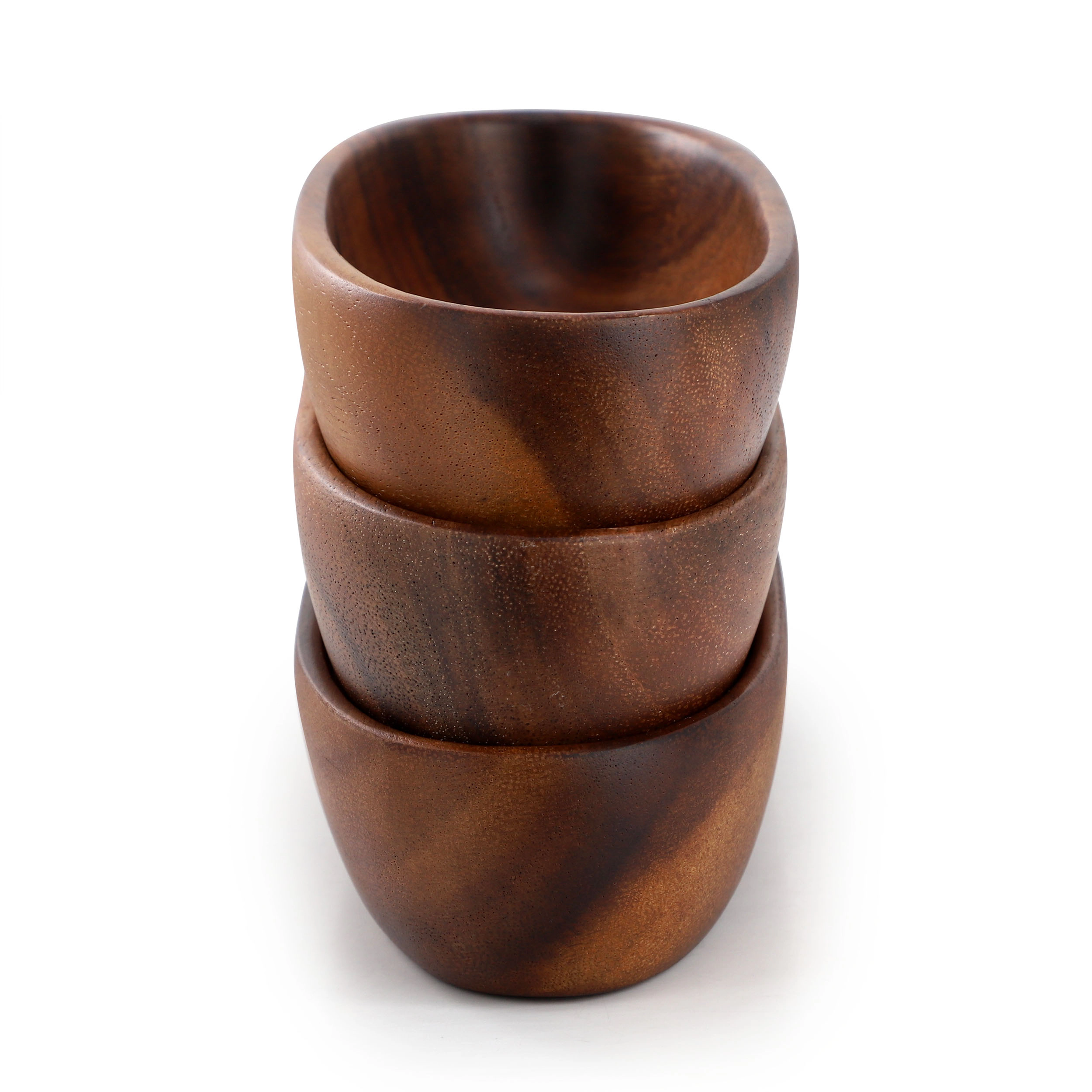 MegaChef 3 Piece Acacia Wood Oval Serving Bowls in Assorted Sizes