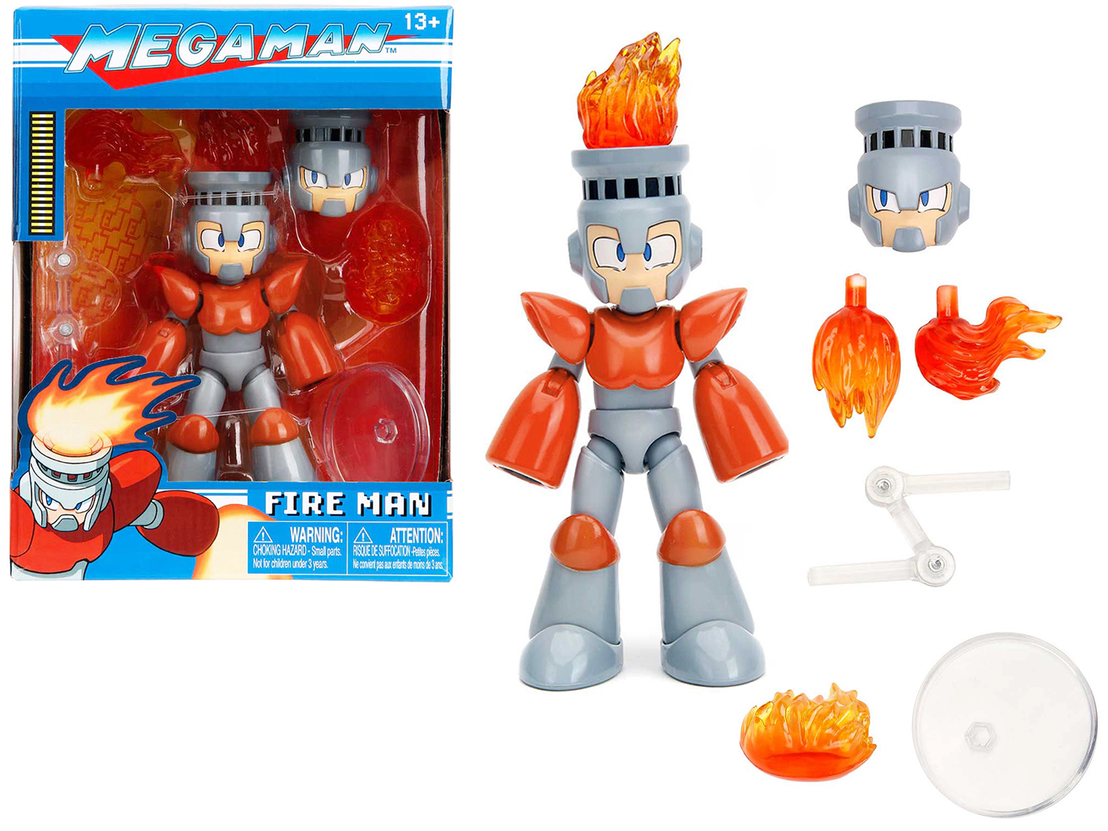 Jada Fire Man 5.5" Moveable Figure with Accessories and Alternate Head and Hands "Mega Man" (1987) Video Game