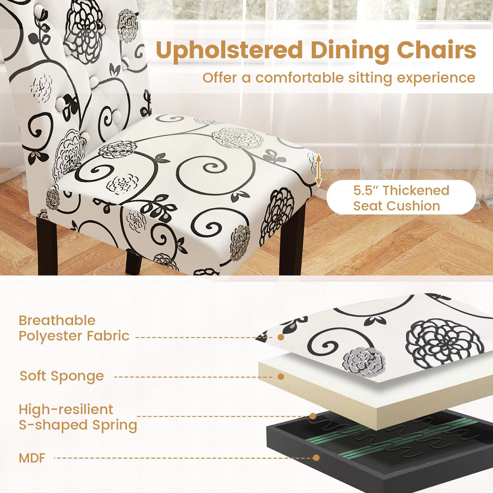 SlickBlue Farmhouse Dining Chairs