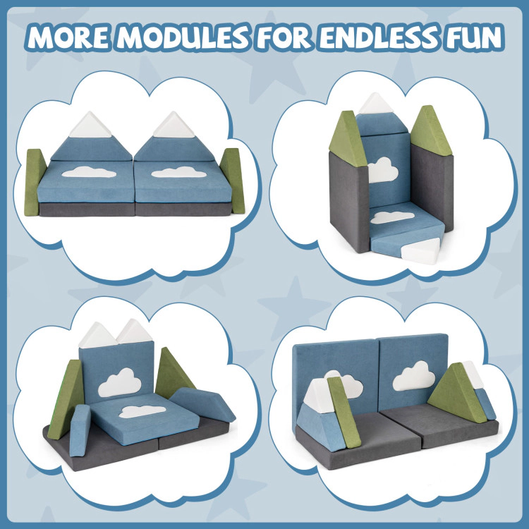Hivvago 12 Pieces Snow Mountain Theme Toddler Foam Building Fort