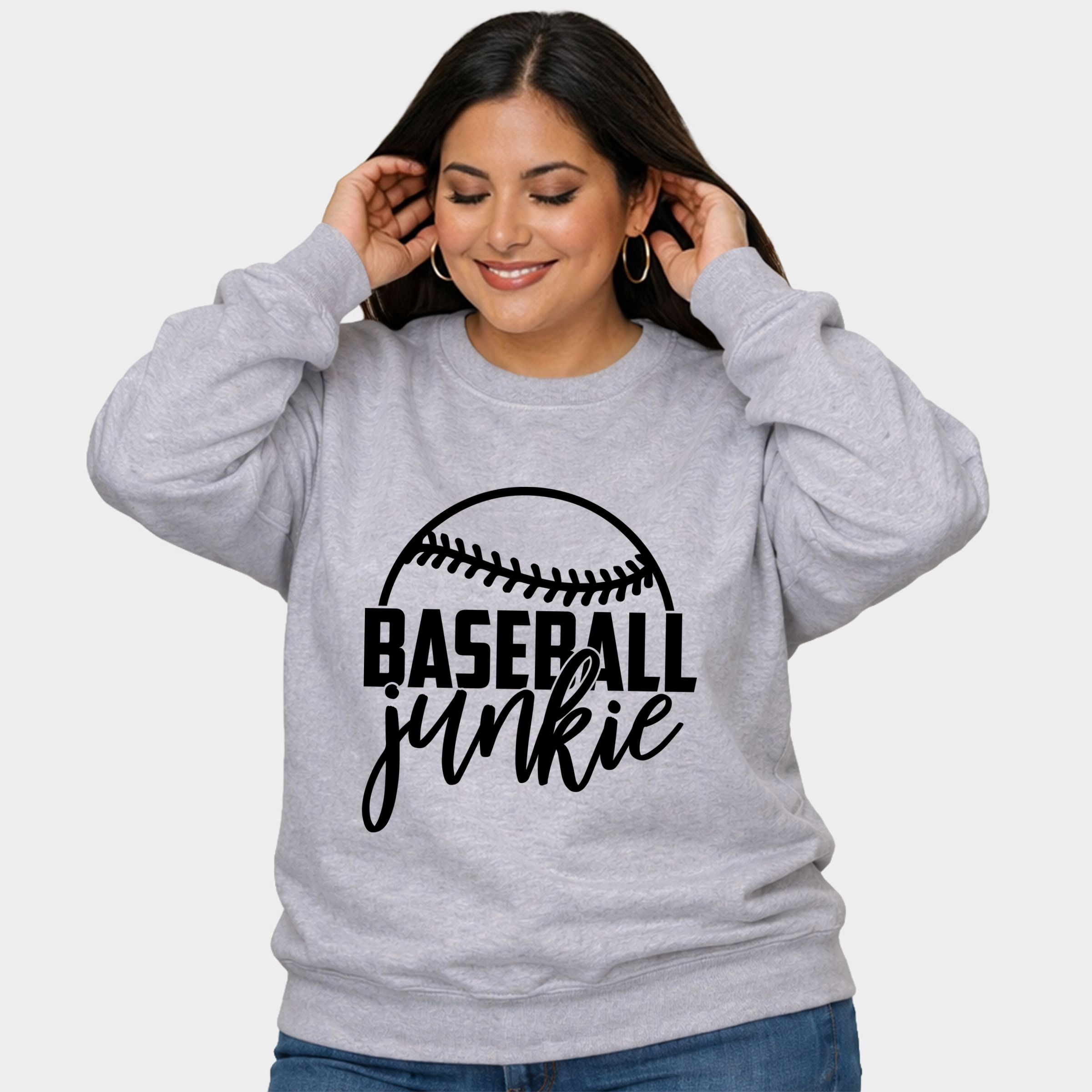 Simply Sage Market - Baseball Junkie  Women's Plus Sized Graphic Sweatshirt