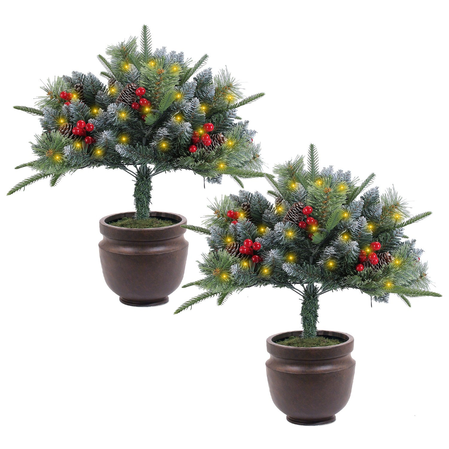GBruno 2-Pc Lighted Christmas Tree Urn Filler