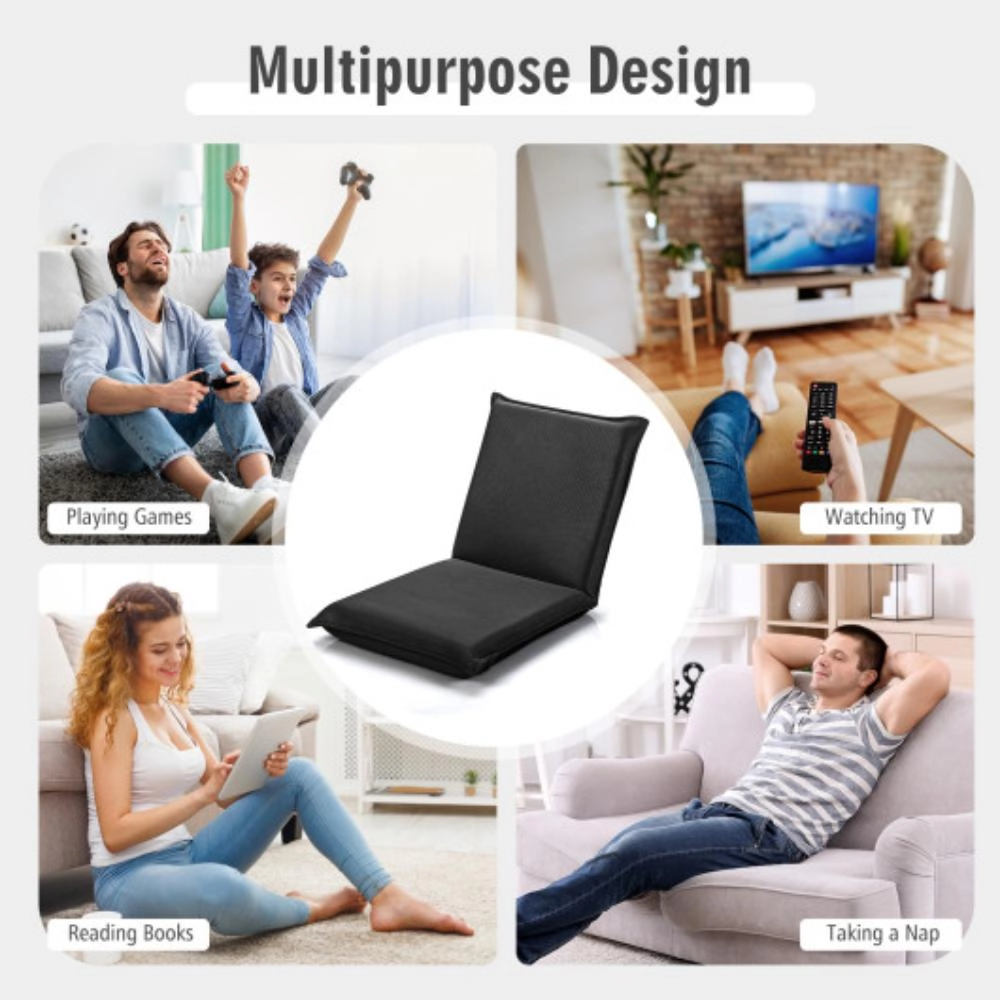Hivvago Adjustable 6 Positions Folding Lazy Man Sofa Chair Floor