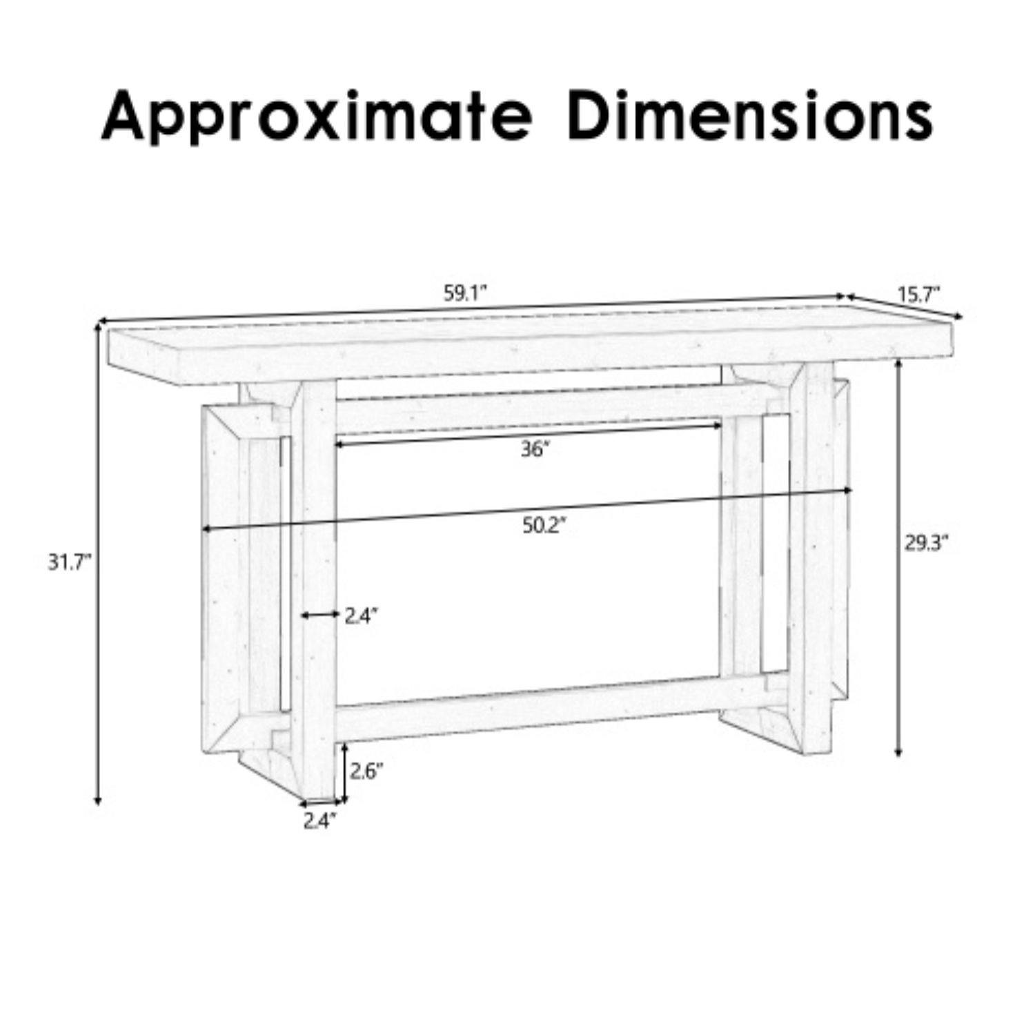 GOODSILO Long Narrow Rectangular Console Table