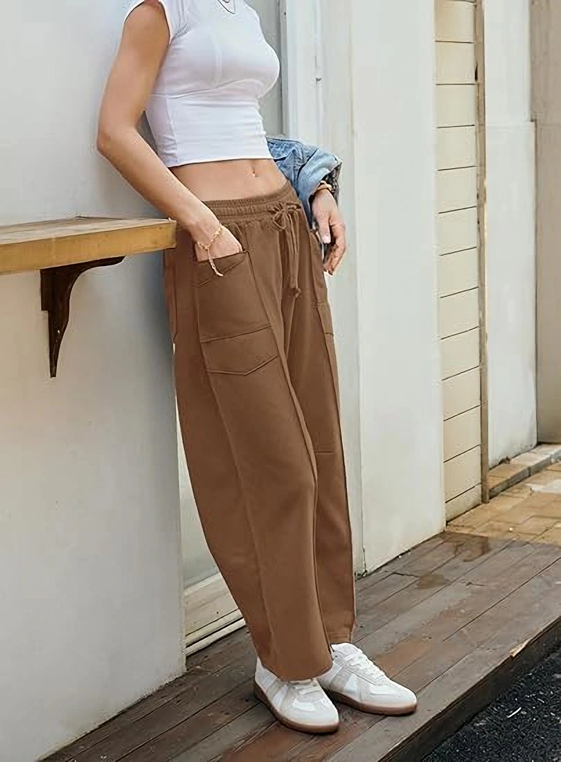 KOJOOIN Womens Barrel Sweatpants Wide Leg Balloon Trousers Loose Baggy Cargo Pants Lounge