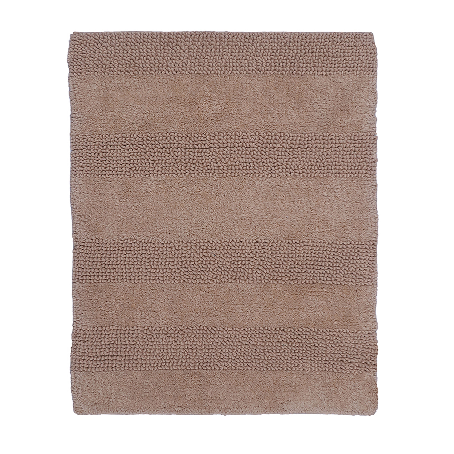 Knightsbridge Stylish And Comfortable All Season Traditional Wide Cut Design Cotton Bath Rug 20" X 30" Stone
