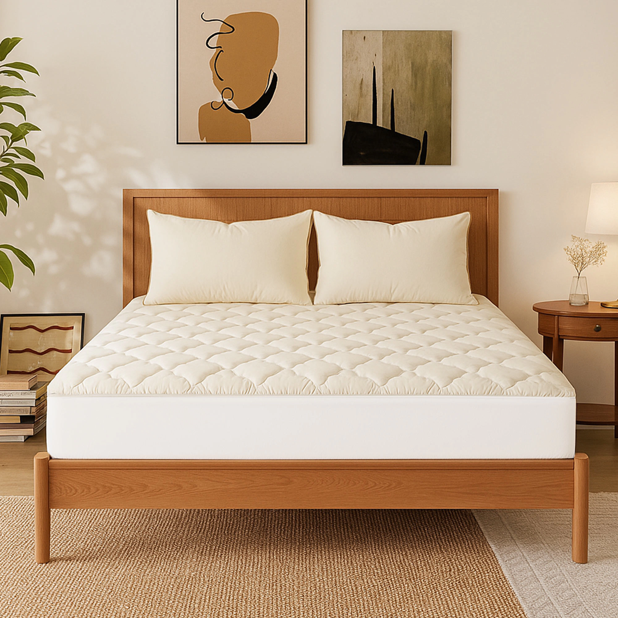 Unikome 100% Organic Cotton Mattress Pad – Soft, Breathable & Protective
