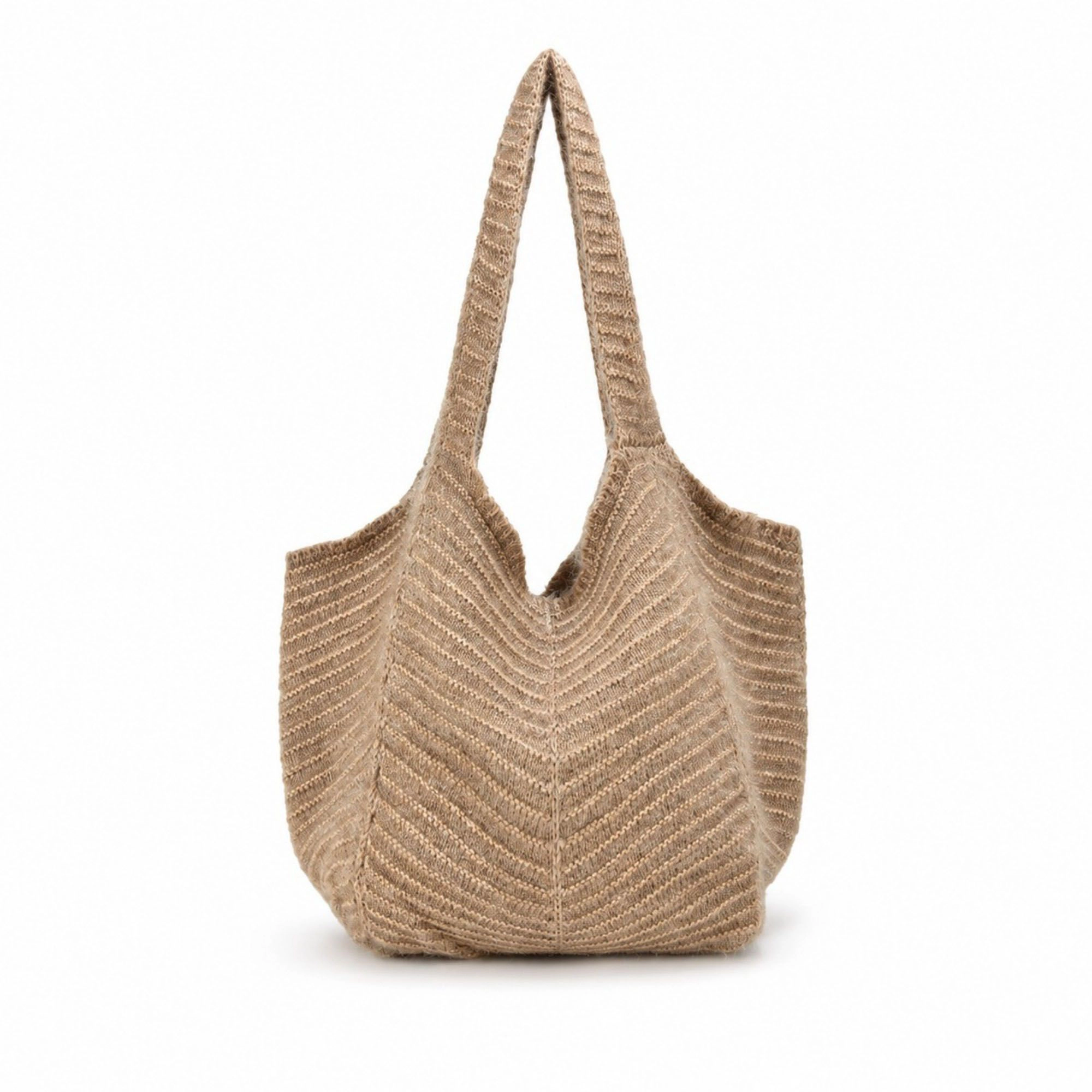 Alilang Women's Soft Knit Hobo Tote Bag with Textured Shoulder Strap