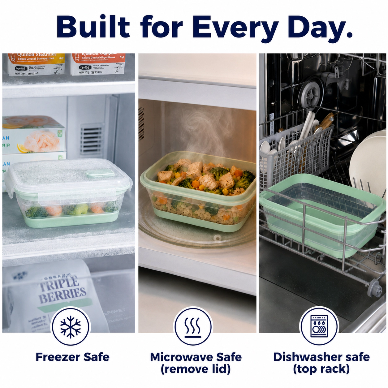 CHEFSPOT Collapsible Silicone Food Storage Containers 4 Pack