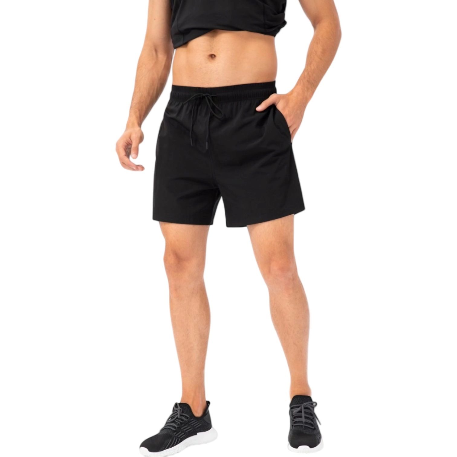 Anna-Kaci Men's Quick-Dry Athletic Shorts with Adjustable Drawstring Waist and Side Pockets