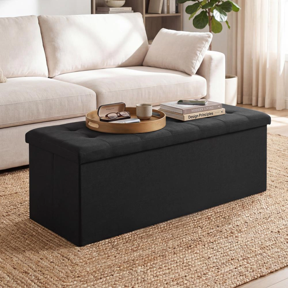 Hivvago Folding Storage Ottoman Bench with Padded Seat