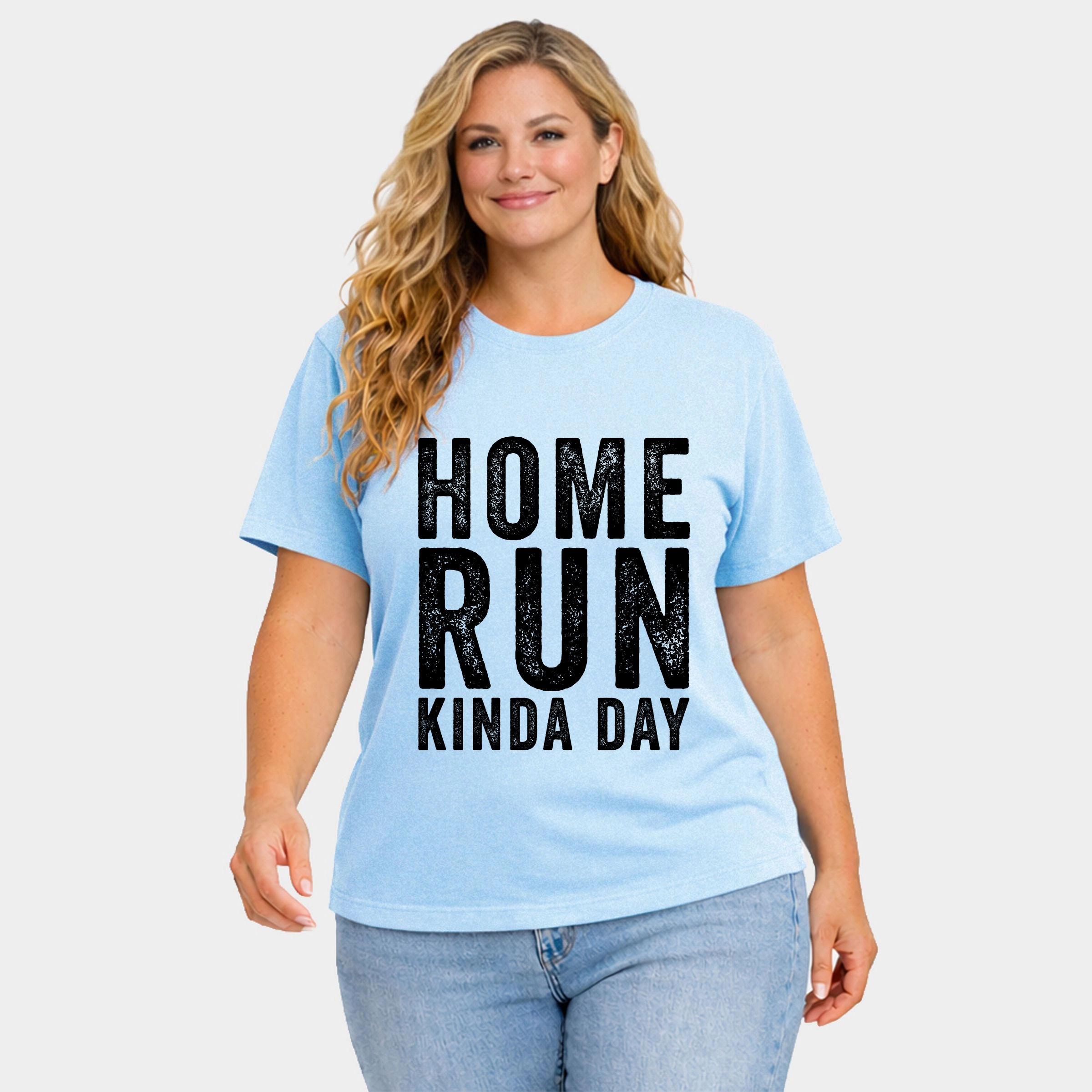 Simply Sage Market - Home Run Kinda Day Women's Plus Sized Garment Dyed Graphic T-Shirt