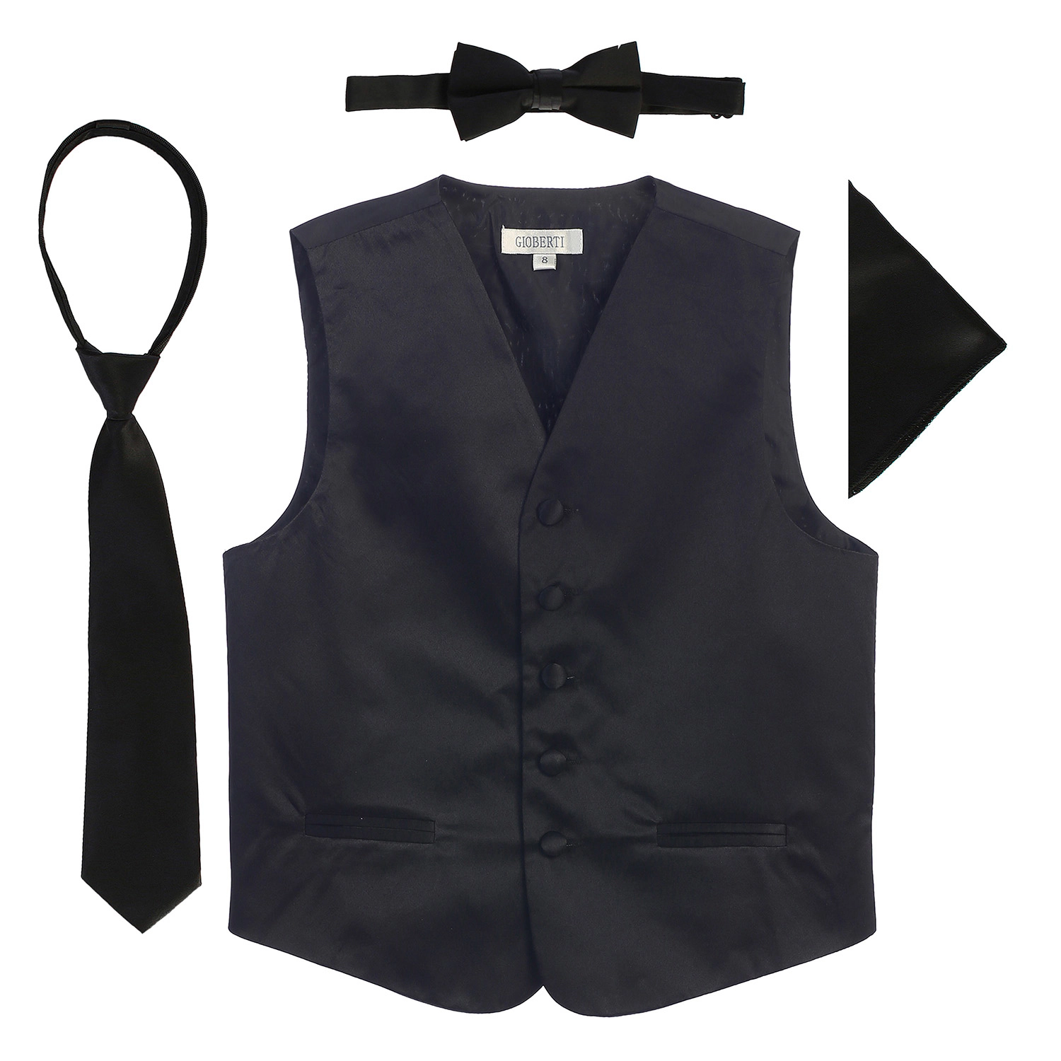 Gioberti Boy's 4pc Satin Formal Vest Set