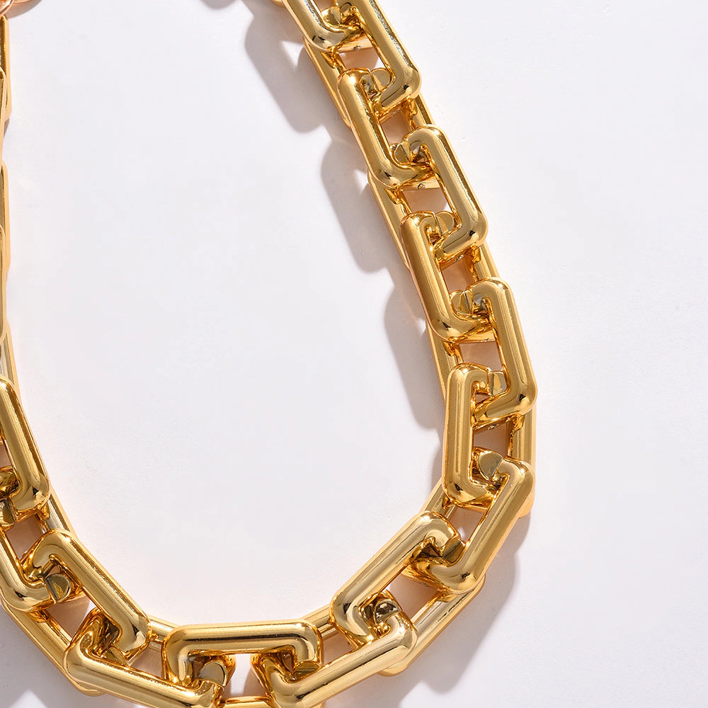 SOHI Women's Gold Link Chain Necklace