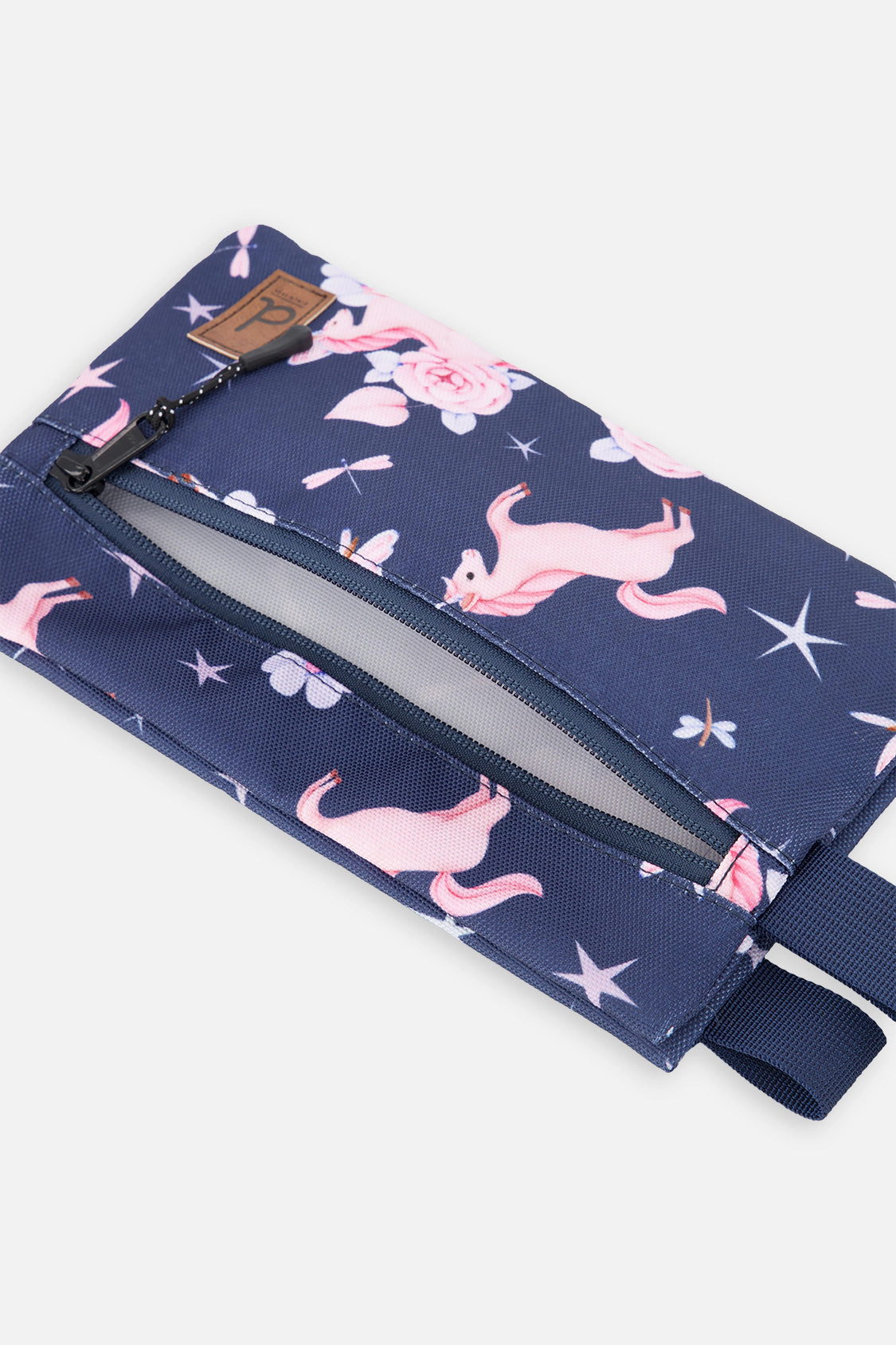 Deux par Deux Girls Unicorn Print Double-Compartment Pencil Case