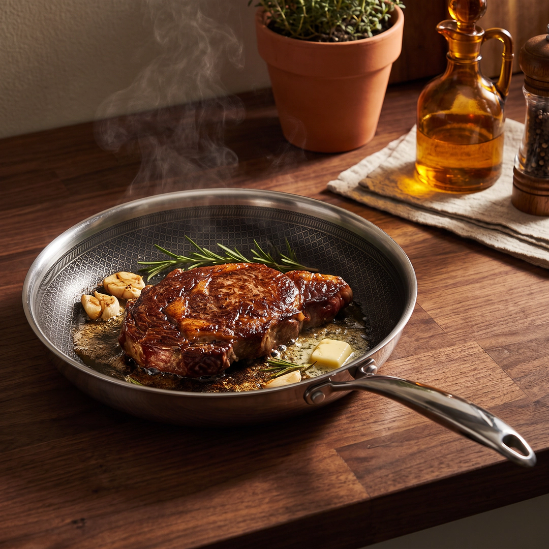 Lexi Home Premium 7-Piece Tri-Ply Stainless Steel Nonstick Cookware Set, Induction & Oven Safe