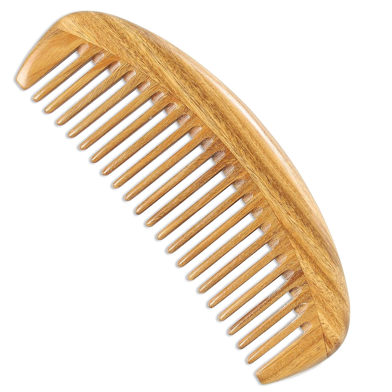 Prism Edge Unisex Natural Sandalwood Oval Fine Tooth Comb