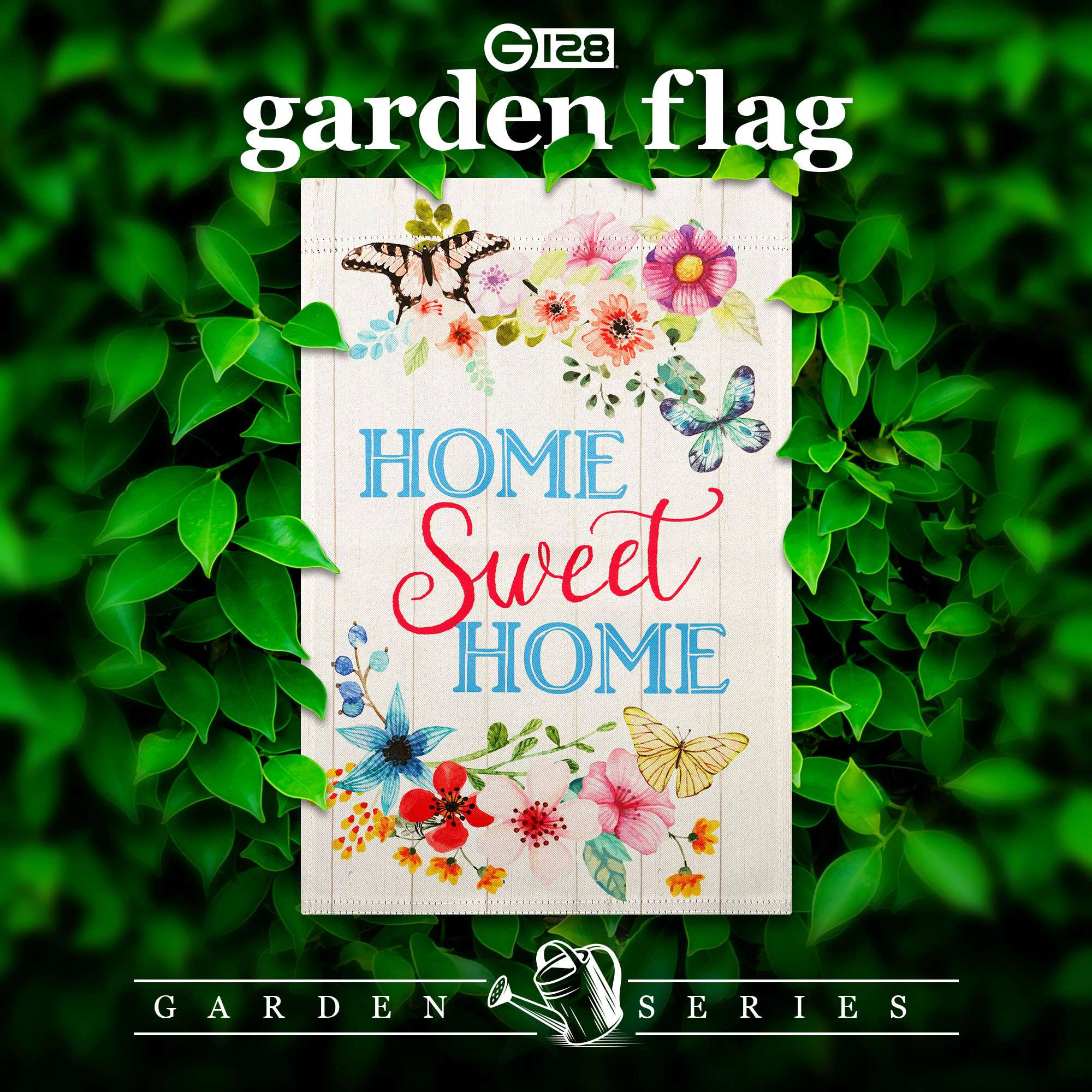 G128 Home Sweet Home Butterflies Double-Sided 12x18 in Blockout Garden Flag