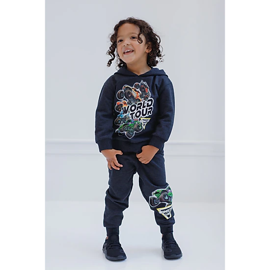 Monster Jam Boys' Fleece 2-Piece Hoodie and Pants Set