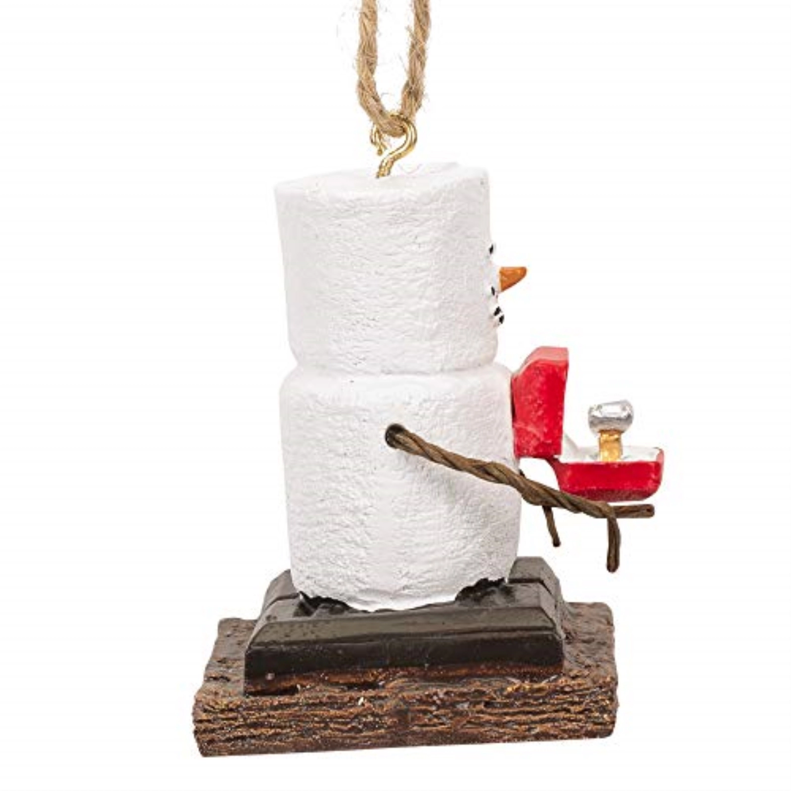 Ganz Smores Marshmallow Snowman Man Presenting an Engagement Ring Christmas Ornament 2.4 inch