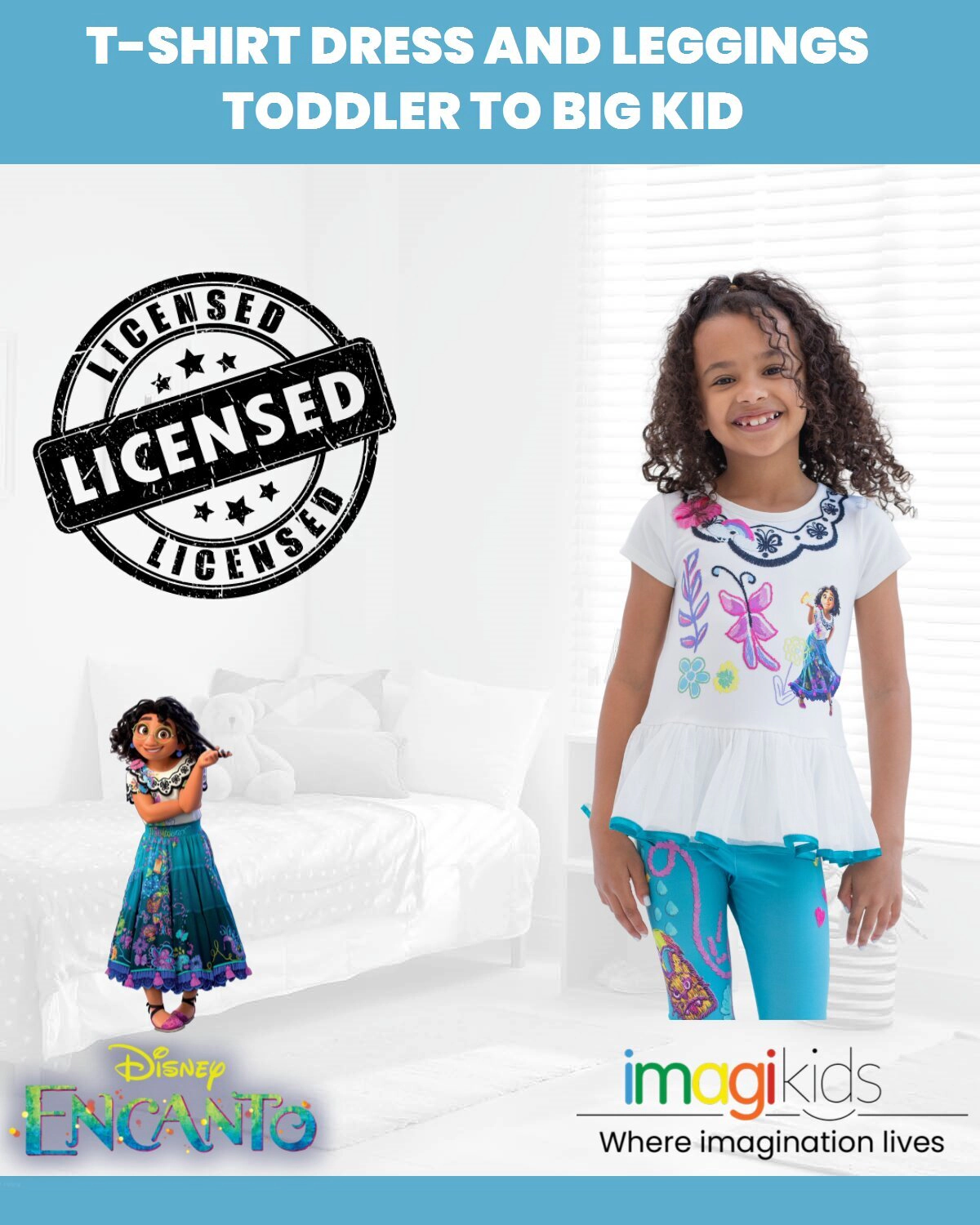 Disney Encanto Mirabel Girls' 2-Piece T-Shirt and Leggings Set