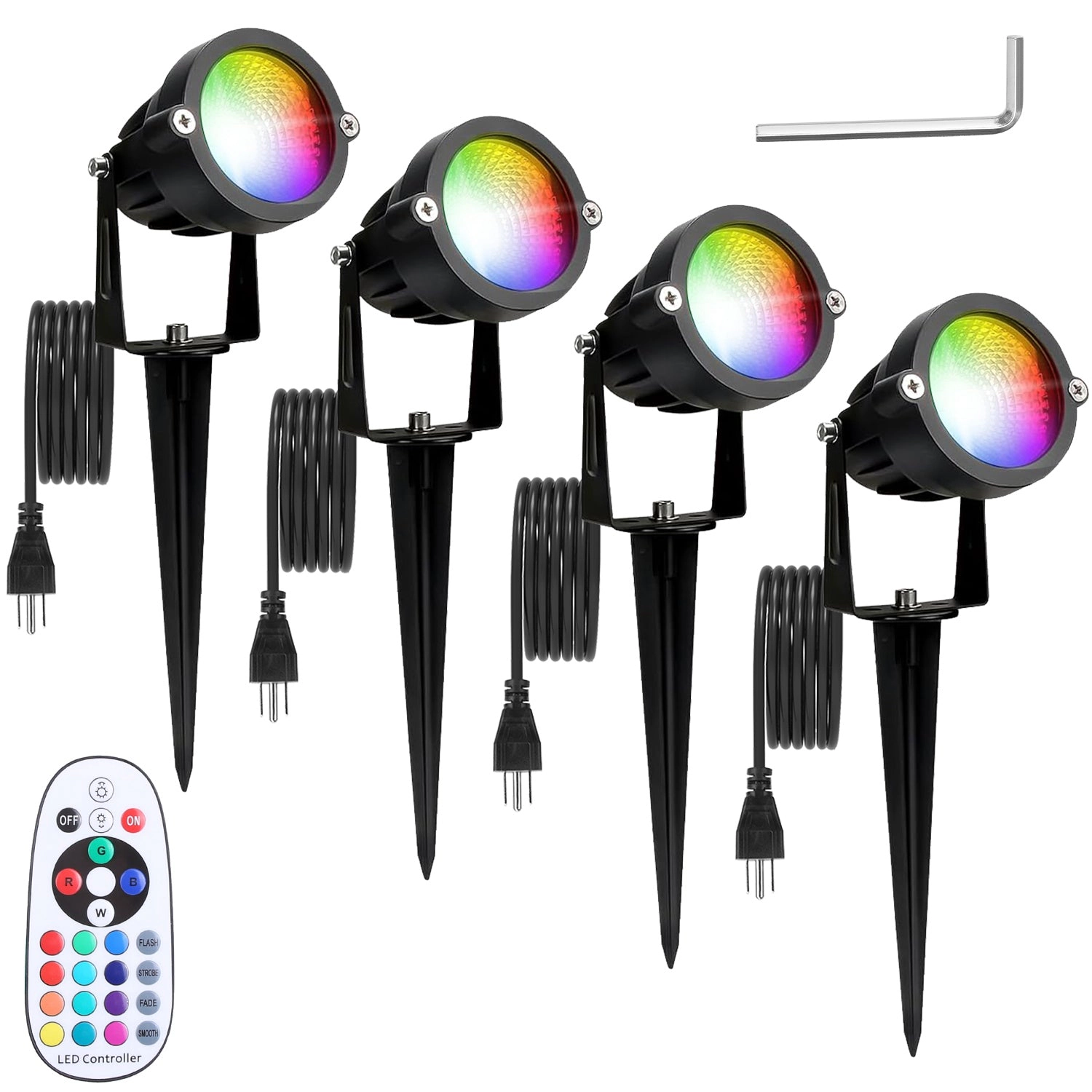 GBruno RGBW Color Changing Landscape Spotlight 4-Pack