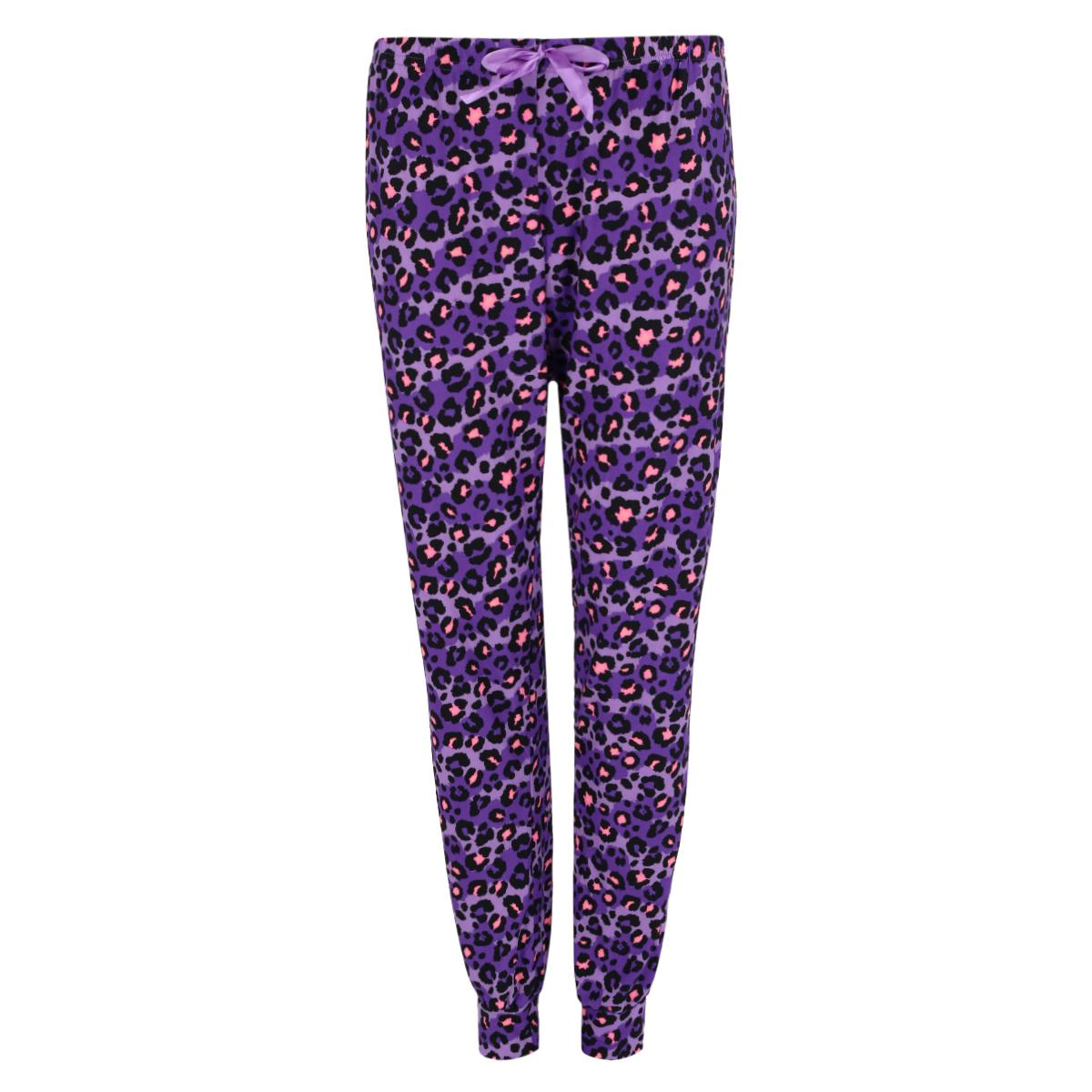Sleep Junkie Women's Plus Size Leopard Print Jogger Pajama Set