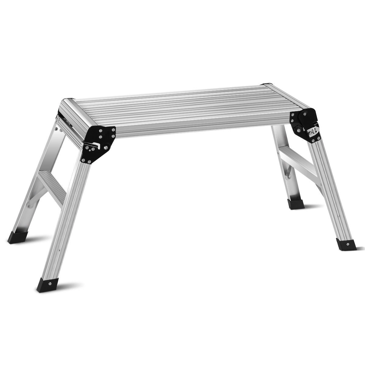 SUGIFT 330-lb Capacity Aluminum Folding Platform Step Ladder with Locking Legs and Skid-Resistant Feet