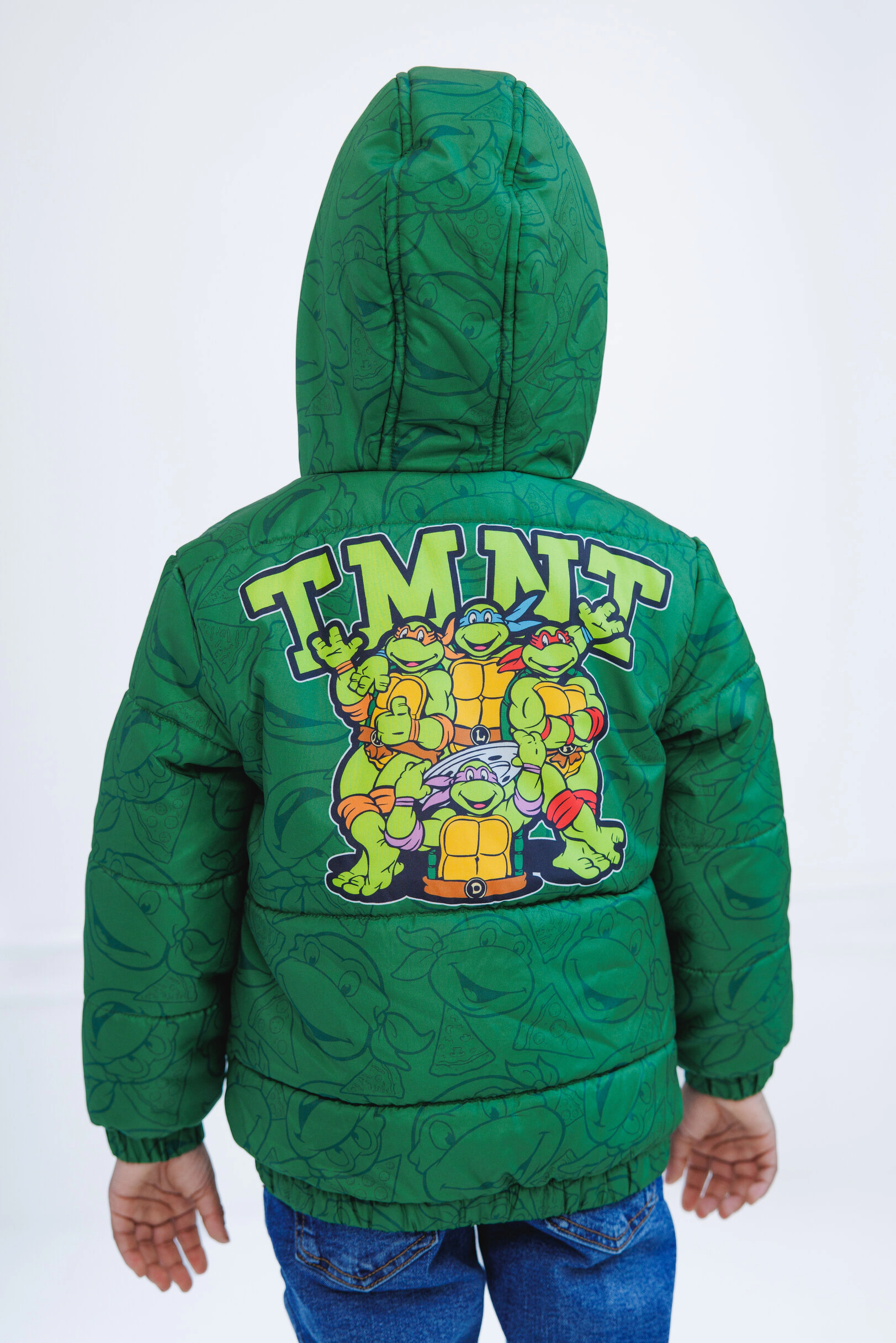 Teenage Mutant Ninja Turtles Boys' Zip-Up Hooded Puffer Jacket