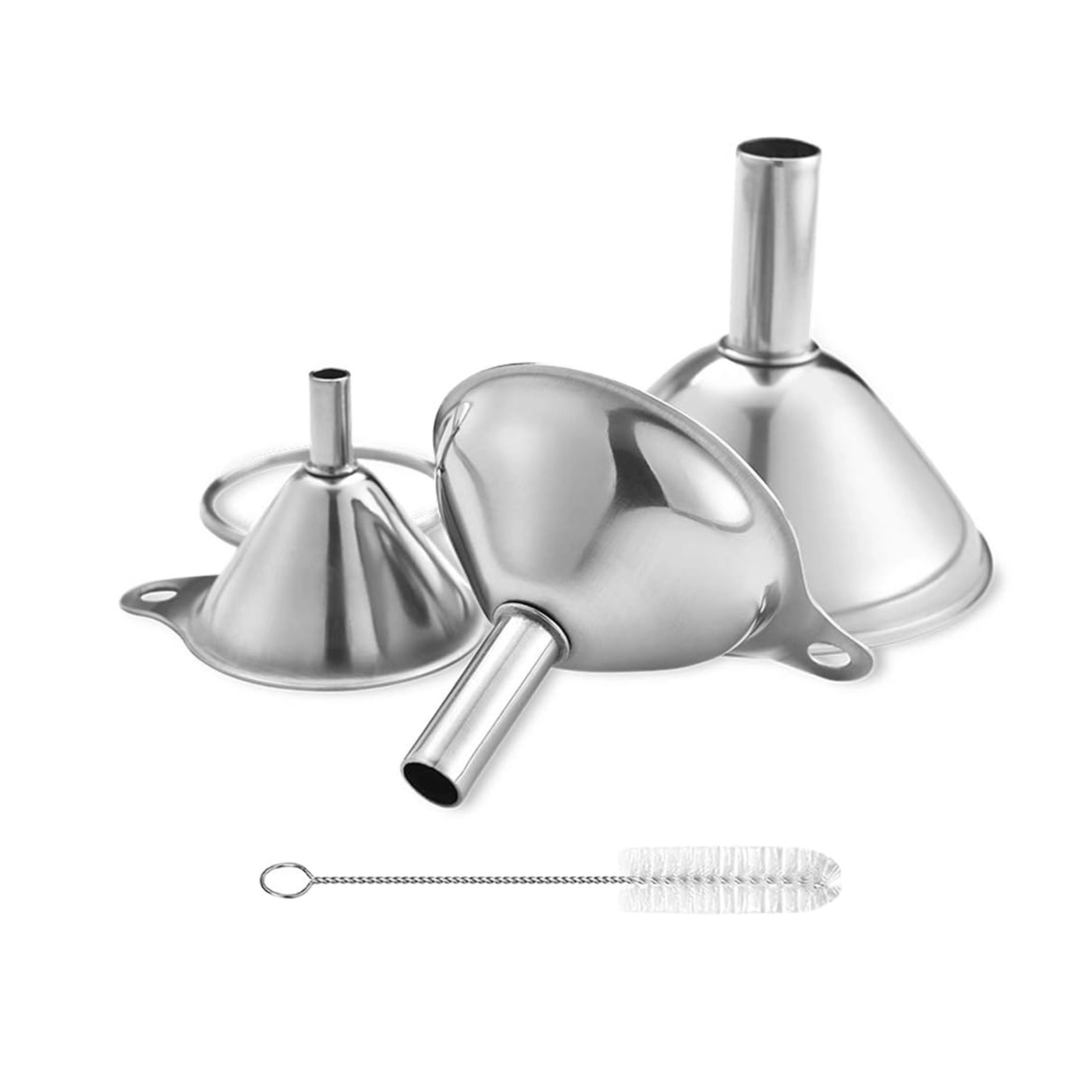 Stock Preferred Pack of 3 Stainless Steel Funnel Set Food Grade Kitchen Funnels for Bottles