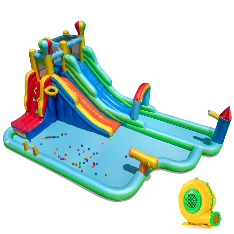 Hivvago Inflatable Water Slide Park Giant Bounce House with 950W Blower