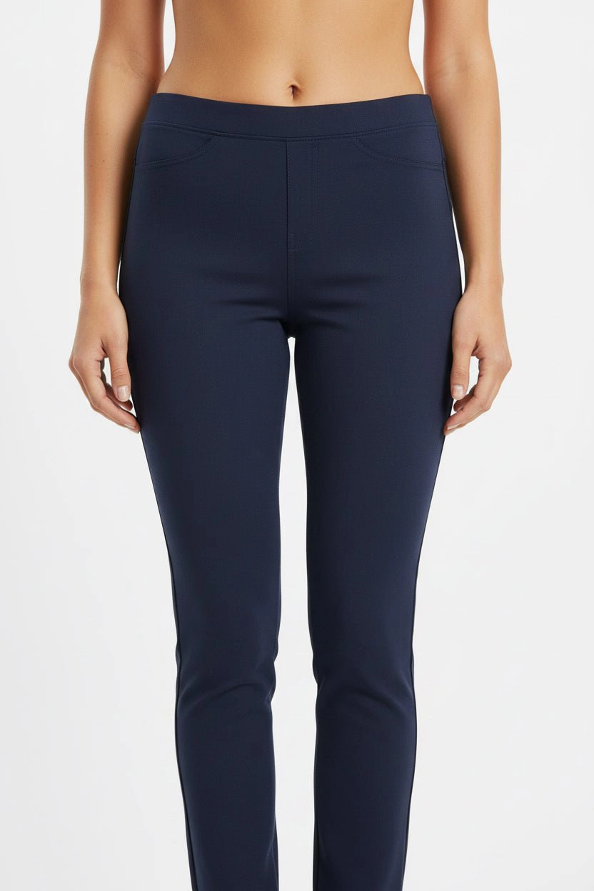 DressAtR Women's Navy Blue Stretch Skinny Fit Trouser