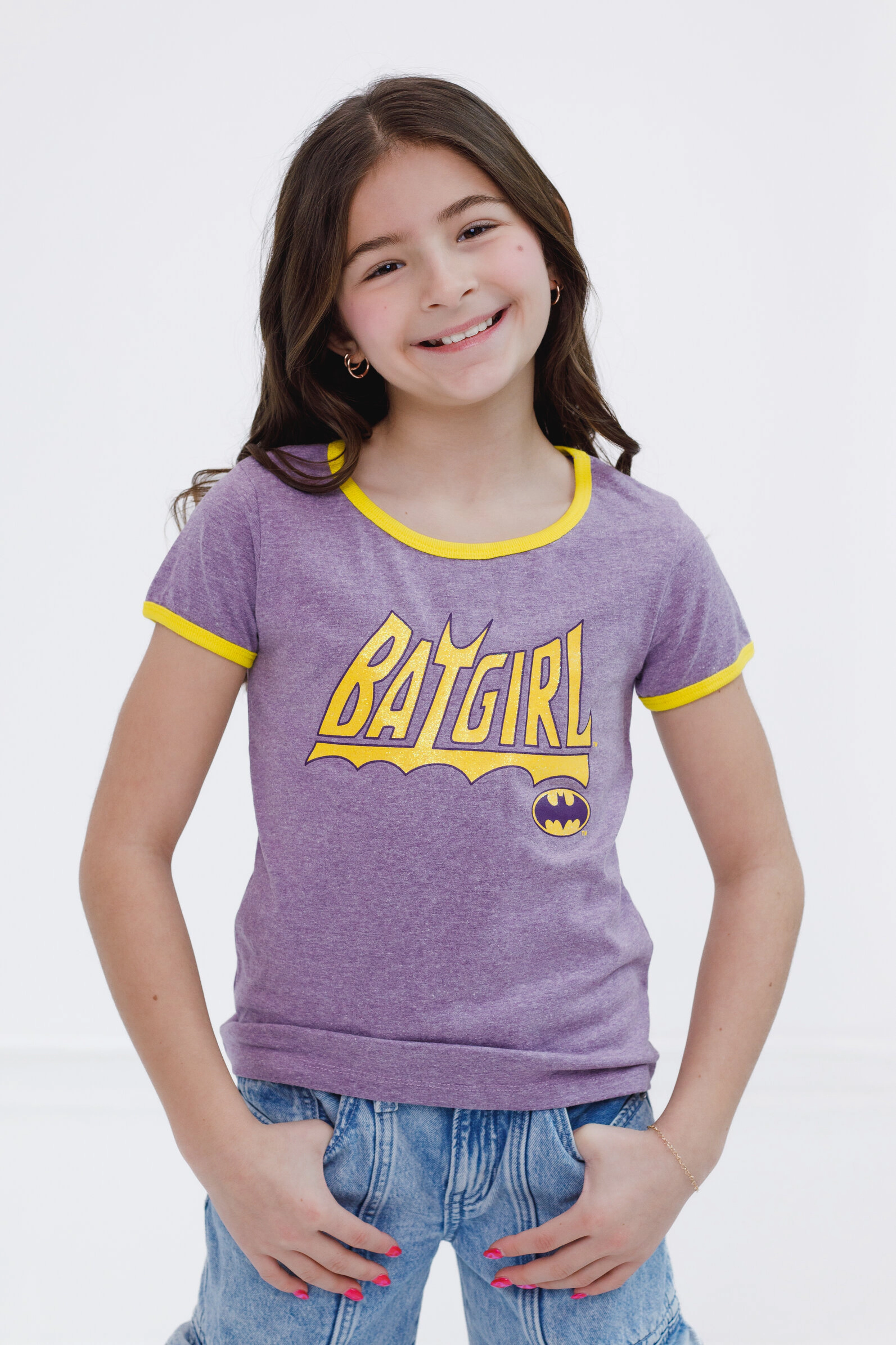DC Comics Justice League Girls' Glitter Graphic T-Shirt