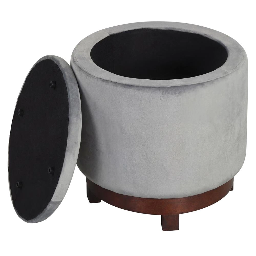 Hivvago 360° Swivel Velvet Foot Rest With Hidden Storage For Living Room