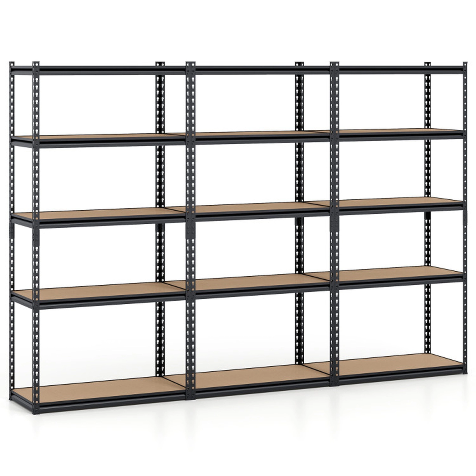 SUGIFT 5-Tier 2200-lb Capacity Adjustable Metal and MDF Utility Storage Shelves with Anti-Tip Kits