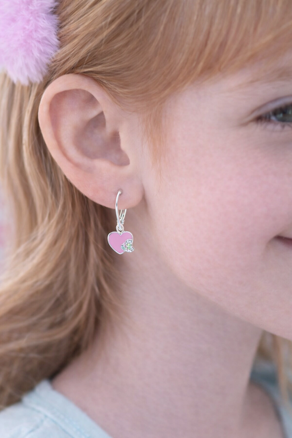 CHANTEUR Kids Sterling Silver Leverback Heart Earrings - Hypoallergenic, Silver-Plated Brass Heart