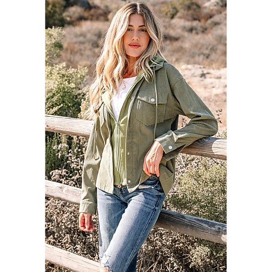 Threaded Pear Women's Undine Knit Textured Hooded Jacket
