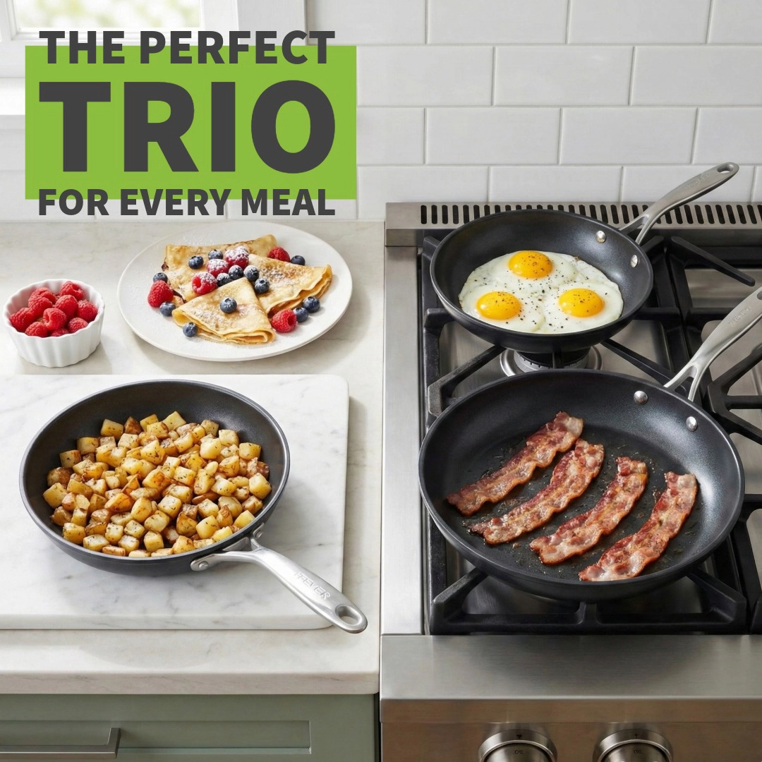 TECHEF Onyx - 8", 10", & 12" Frying Pan Set
