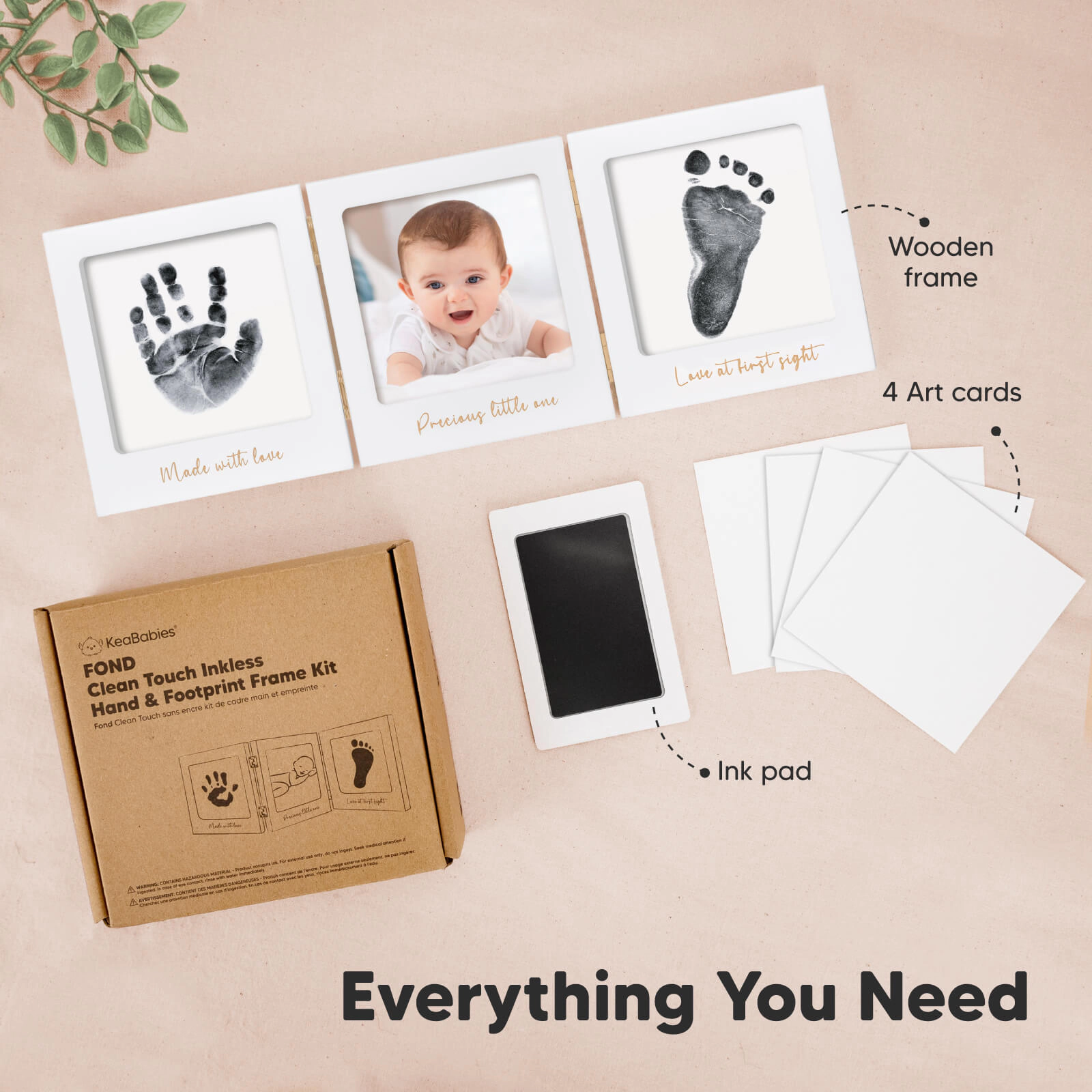 KeaBabies Fond Clean Touch Inkless Hand and Footprint Frame
