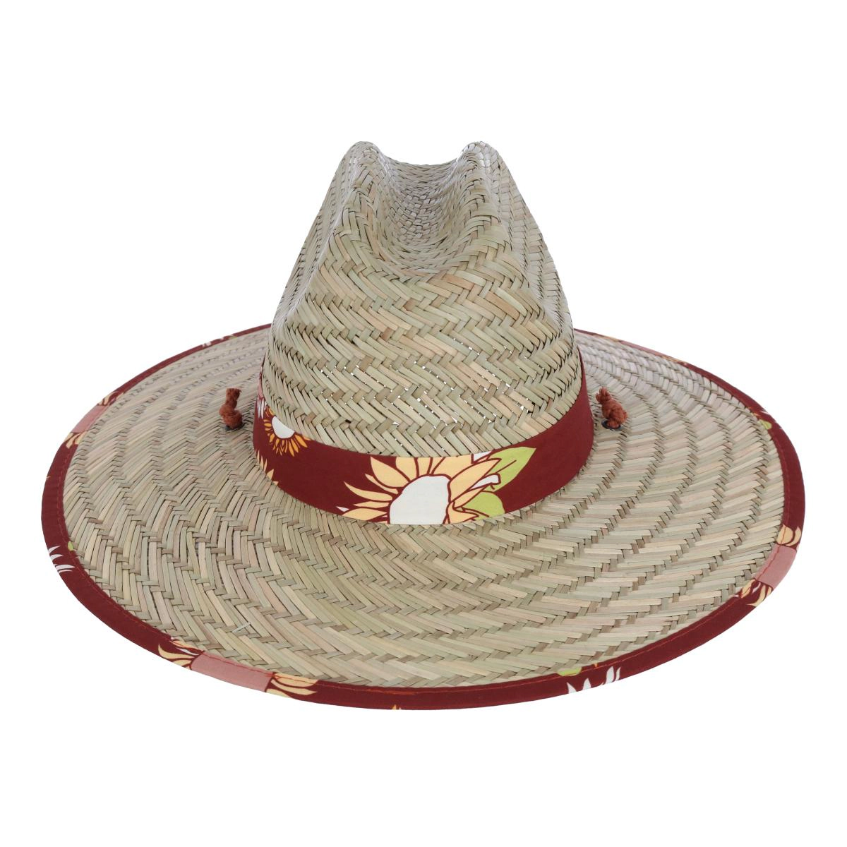 San Diego Hat Company Girl's Lifeguard Straw Hat with Sunflower Brim