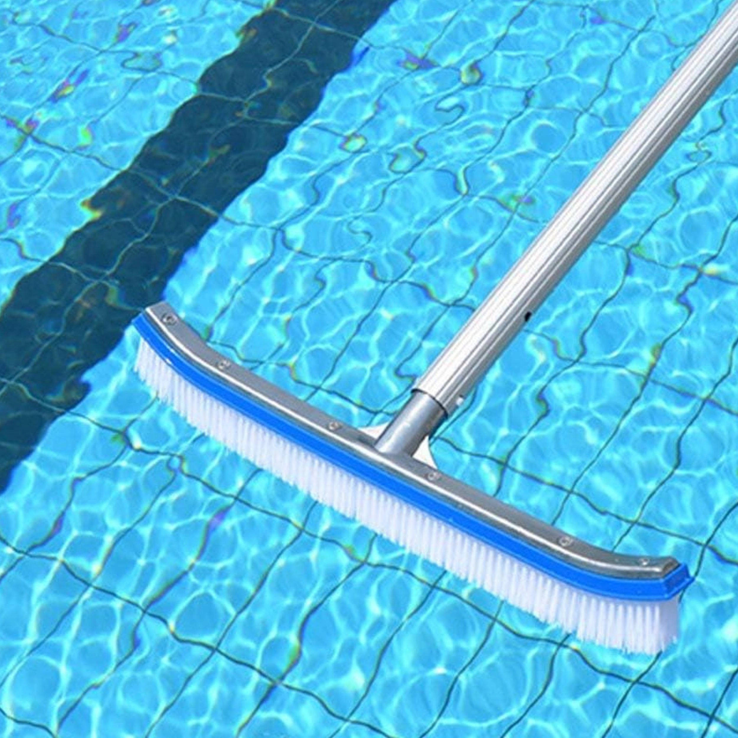 Stock Preferred 18 Inch Heavy Duty Pool Wall and Tile Brush with Nylon Bristles Aluminum Back