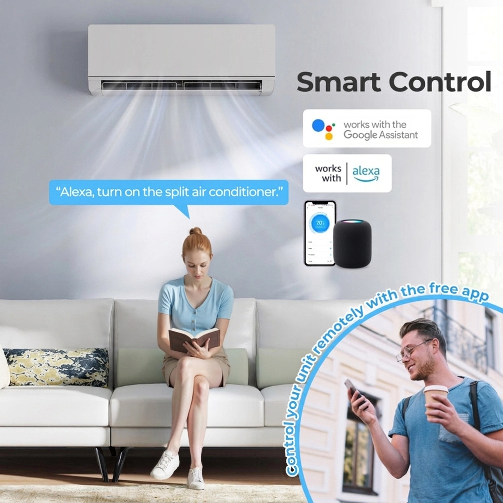 SUGIFT 12000-BTU 24-SEER2 208-230V 750-sq ft Ductless Mini Split Heat Pump Air Conditioner Heating at -15 F