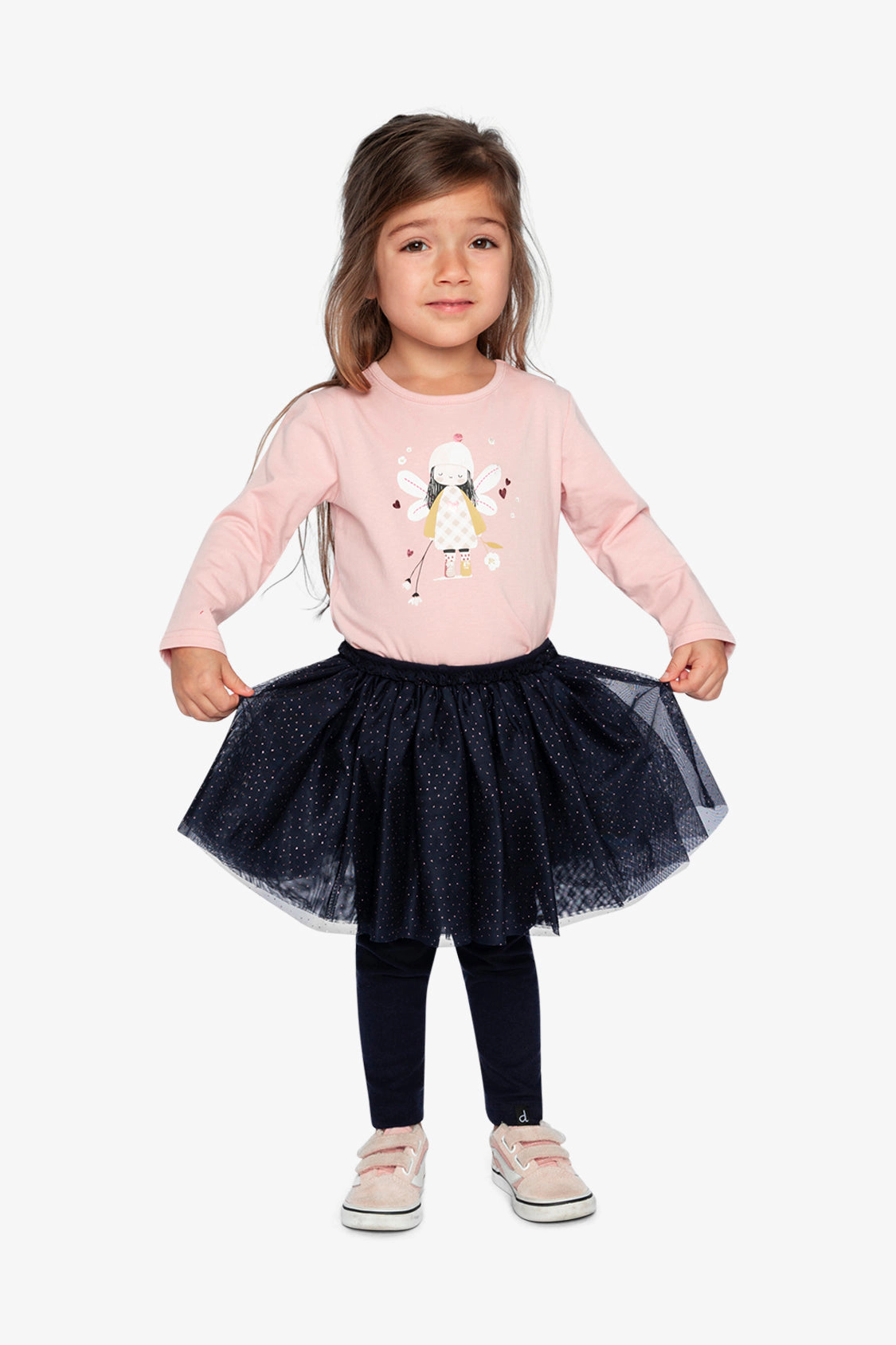 Deux par Girls Angel Graphic Organic Cotton Long Sleeve T-Shirt