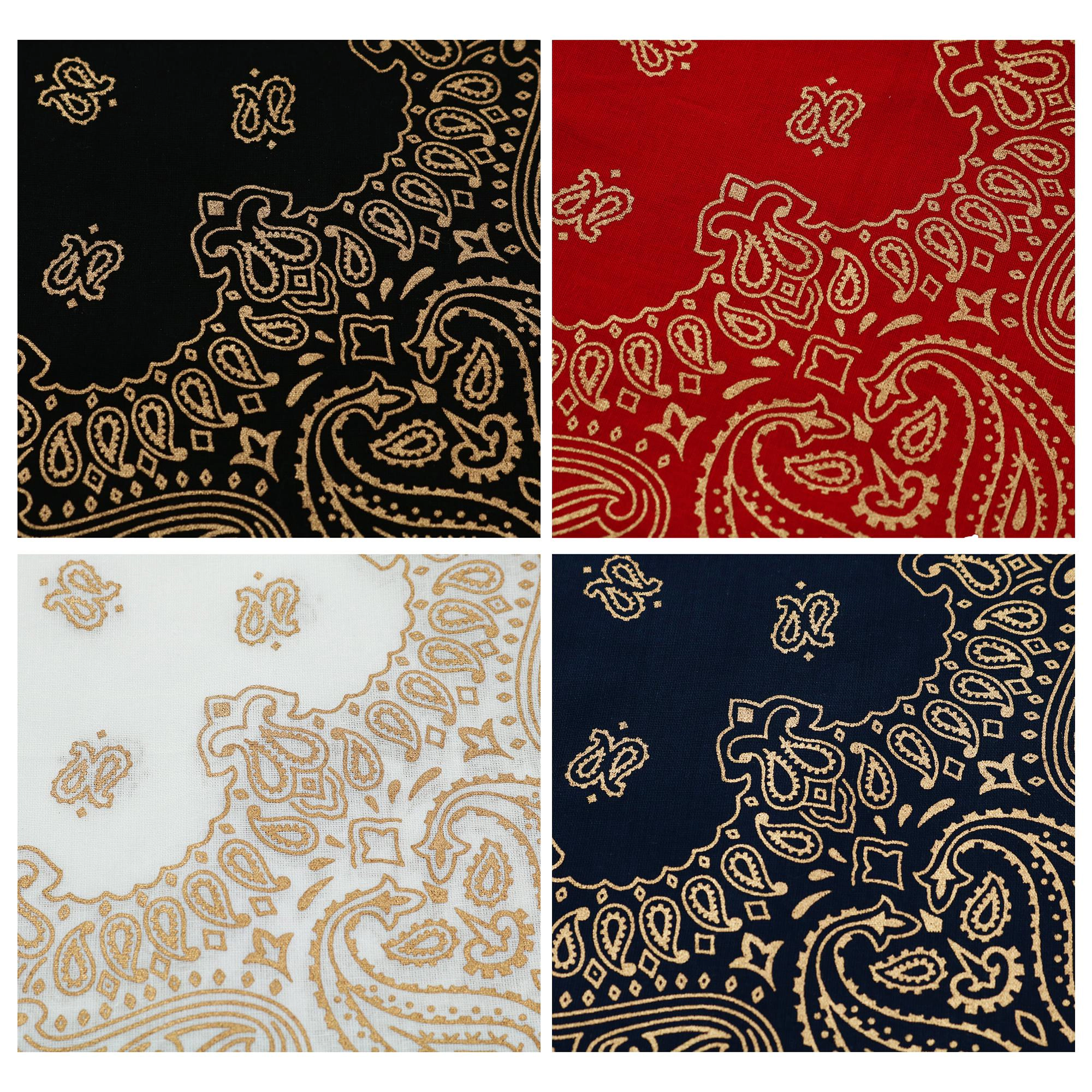 CTM® Metallic Paisley Print Bandanas (Pack of 4)