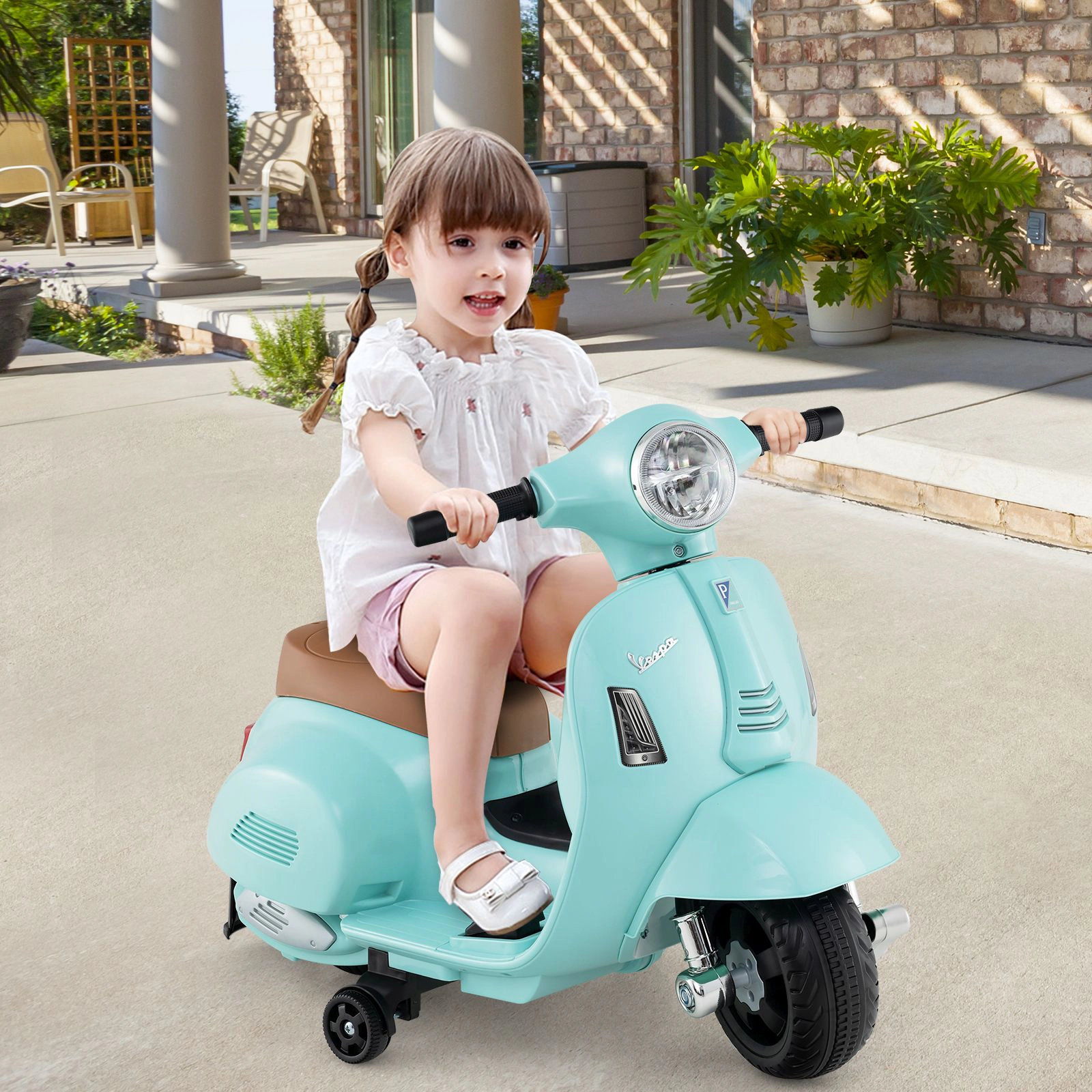 SlickBlue 6V Battery Powered Toddler Ride On Bike with Horn Sound and Foot Pedal