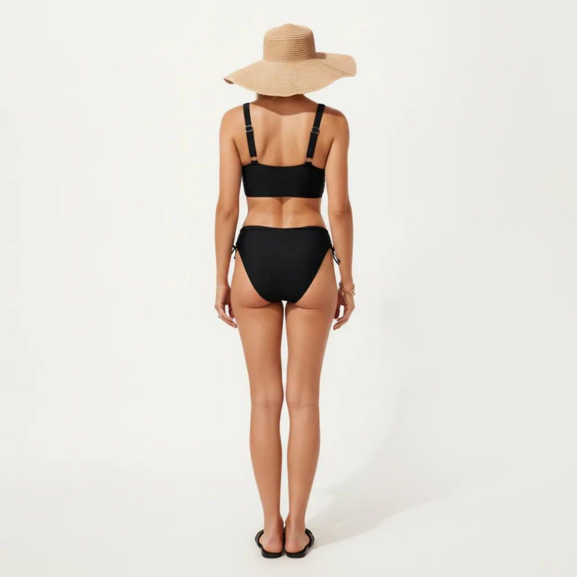 Anna-Kaci Women's 2-Piece Palm Tree Cutout Bikini Set - Adjustable Side Tie