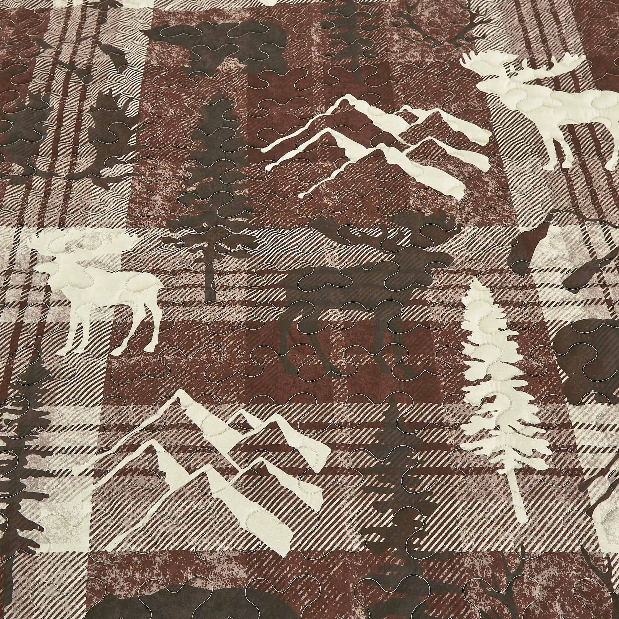 MarCielo 3 Piece Rustic Wildlife Reversible Polyester Quilt Bedspread Set